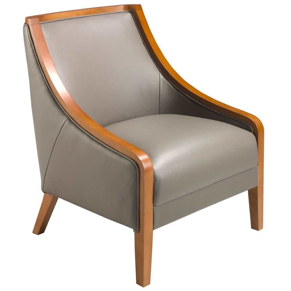 Angel Cerdá Šedé kožené křeslo No. 5126 Angel Cerdá