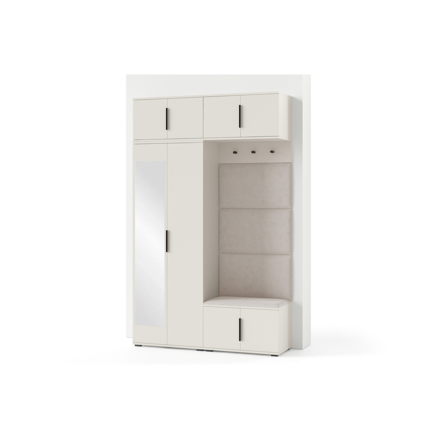 Předsíňová stěna BIANCO I Se zrcadlem Krémová