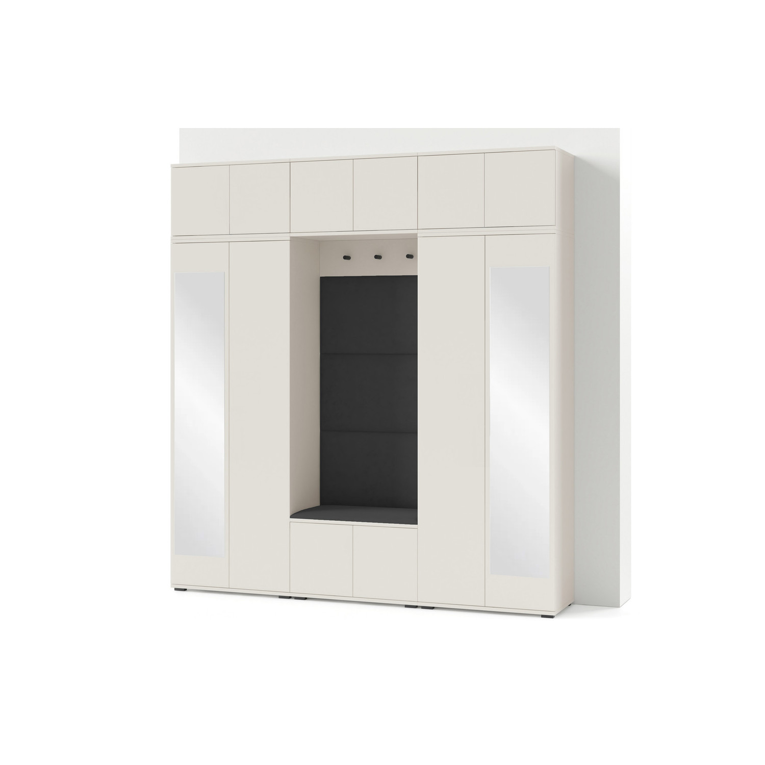 Předsíňová stěna BIANCO II Se zrcadlem Černá