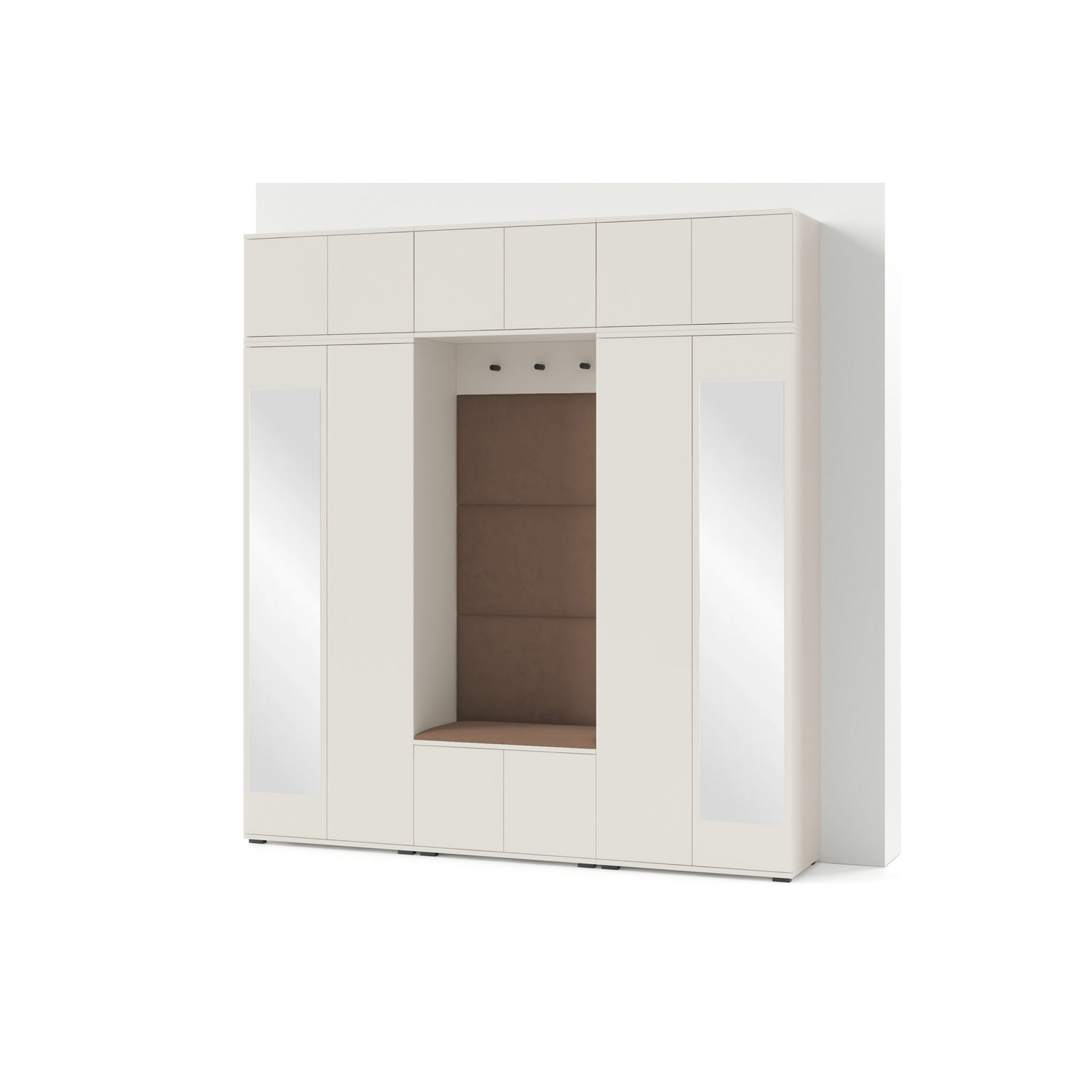 Předsíňová stěna BIANCO II Se zrcadlem Hnědá I