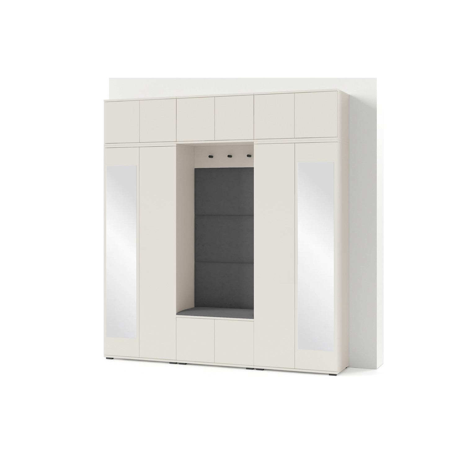 Předsíňová stěna BIANCO II Se zrcadlem Šedá