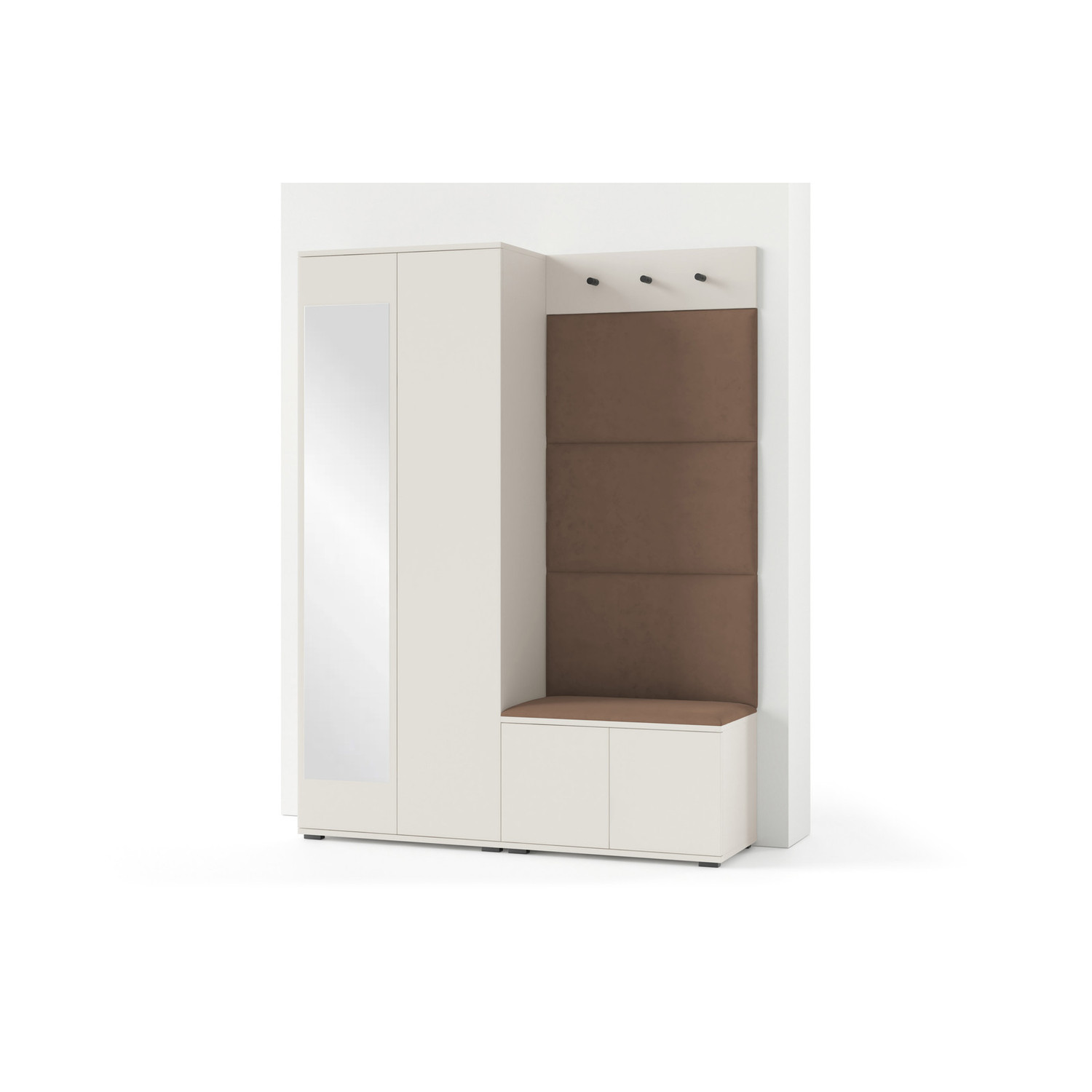 Předsíňová stěna BIANCO III Se zrcadlem Hnědá I