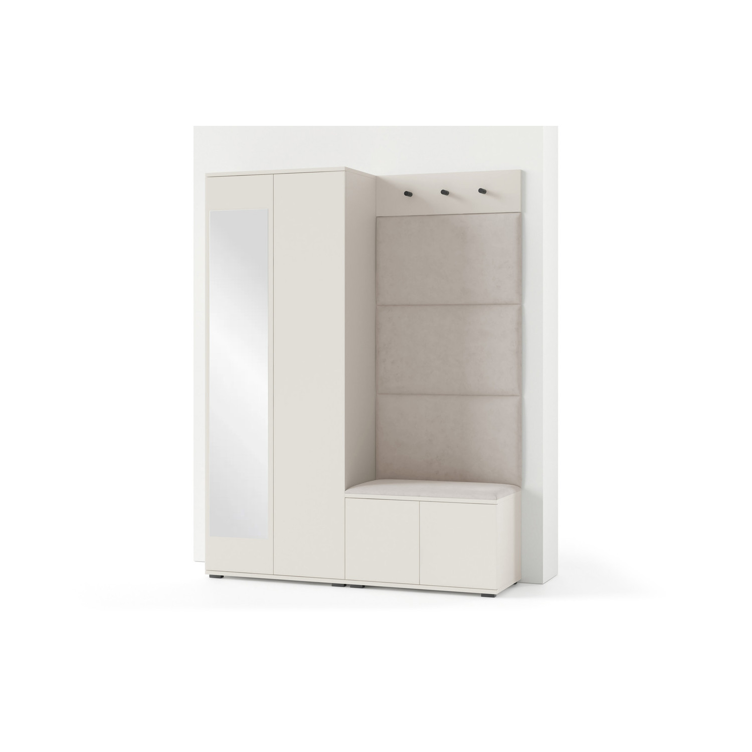 Předsíňová stěna BIANCO III Se zrcadlem Krémová