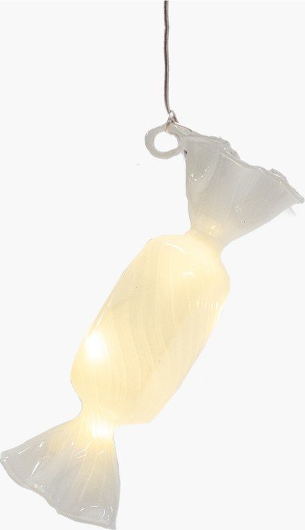 Bílá závěsná vánoční světelná dekorace ø 1