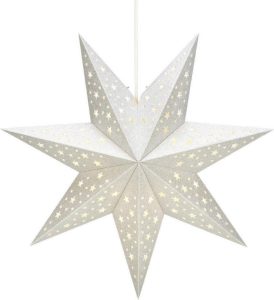 Světeln&aacute; dekorace s v&aacute;nočn&iacute;m motivem ve stř&iacute;brn&eacute; barvě &oslash; 45 cm Solvalla &ndash; Marksl&ouml;jd Marksl&ouml;jd