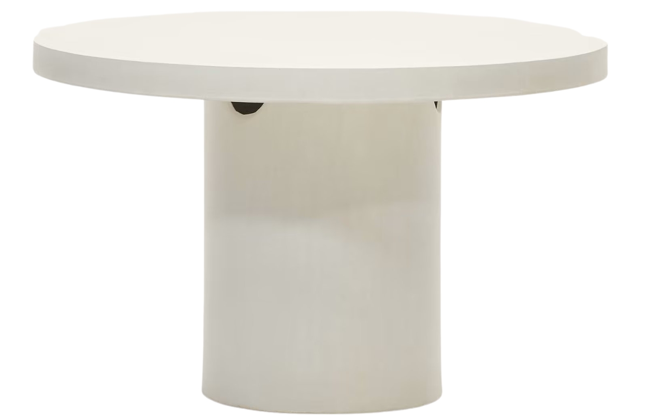 Kave Home Bílý cementový zahradní stůl Aiguablava 120 cm Kave Home