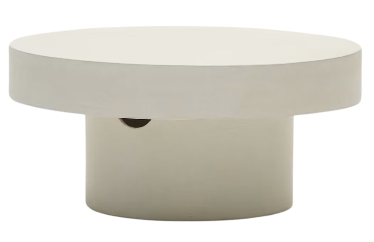 Kave Home Bílý cementový zahradní stolek Aiguablava 66 cm Kave Home