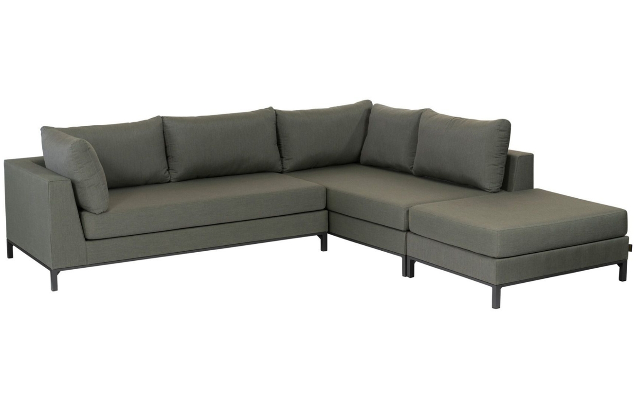 WOOOD Tmavě zelená rohová zahradní pohovka Sicilia 262 cm