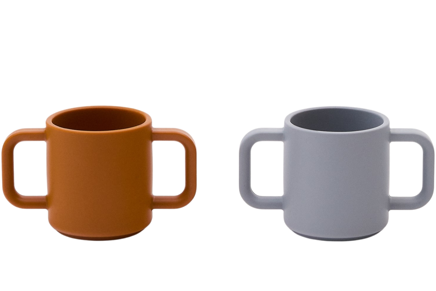 Kave Home Oranžovo-šedý set dvou silikonových hrnků Lili 180 ml Kave Home