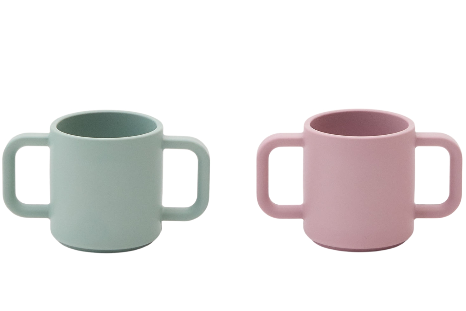 Kave Home Růžovo-zelený set dvou silikonových hrnků Lili 180 ml Kave Home