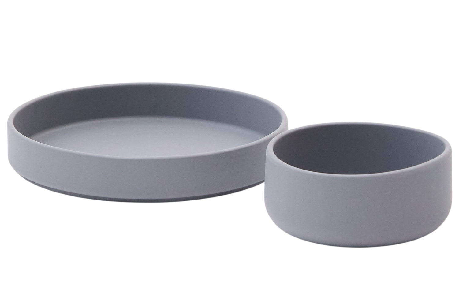 Kave Home Šedý set silikonového talíře a misky Lili Kave Home