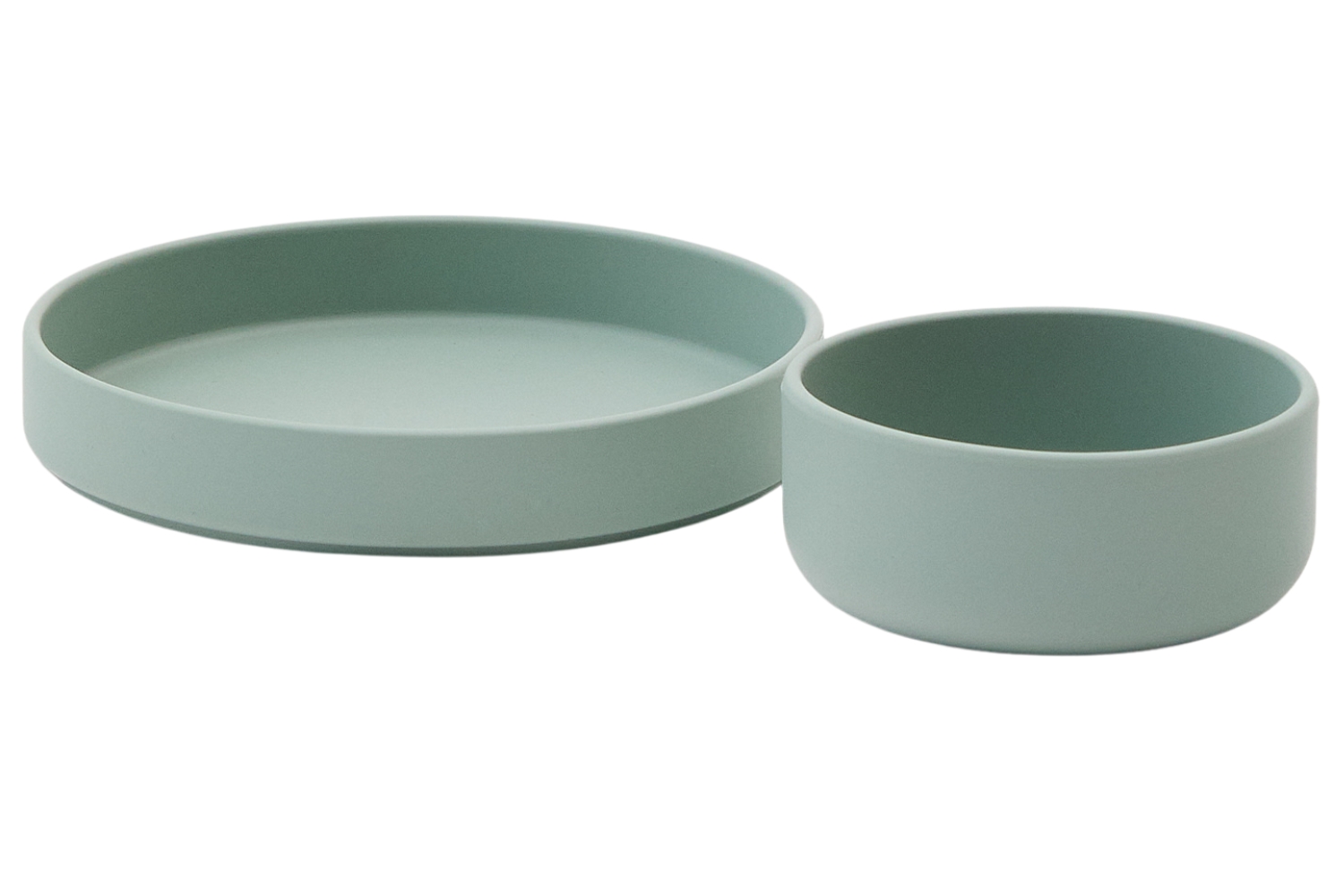 Kave Home Zelený set silikonového talíře a misky Lili Kave Home