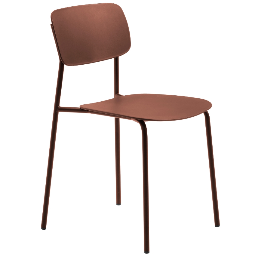 Unique Furniture Terakotově červená plastová jídelní židle Kirkland Unique Furniture