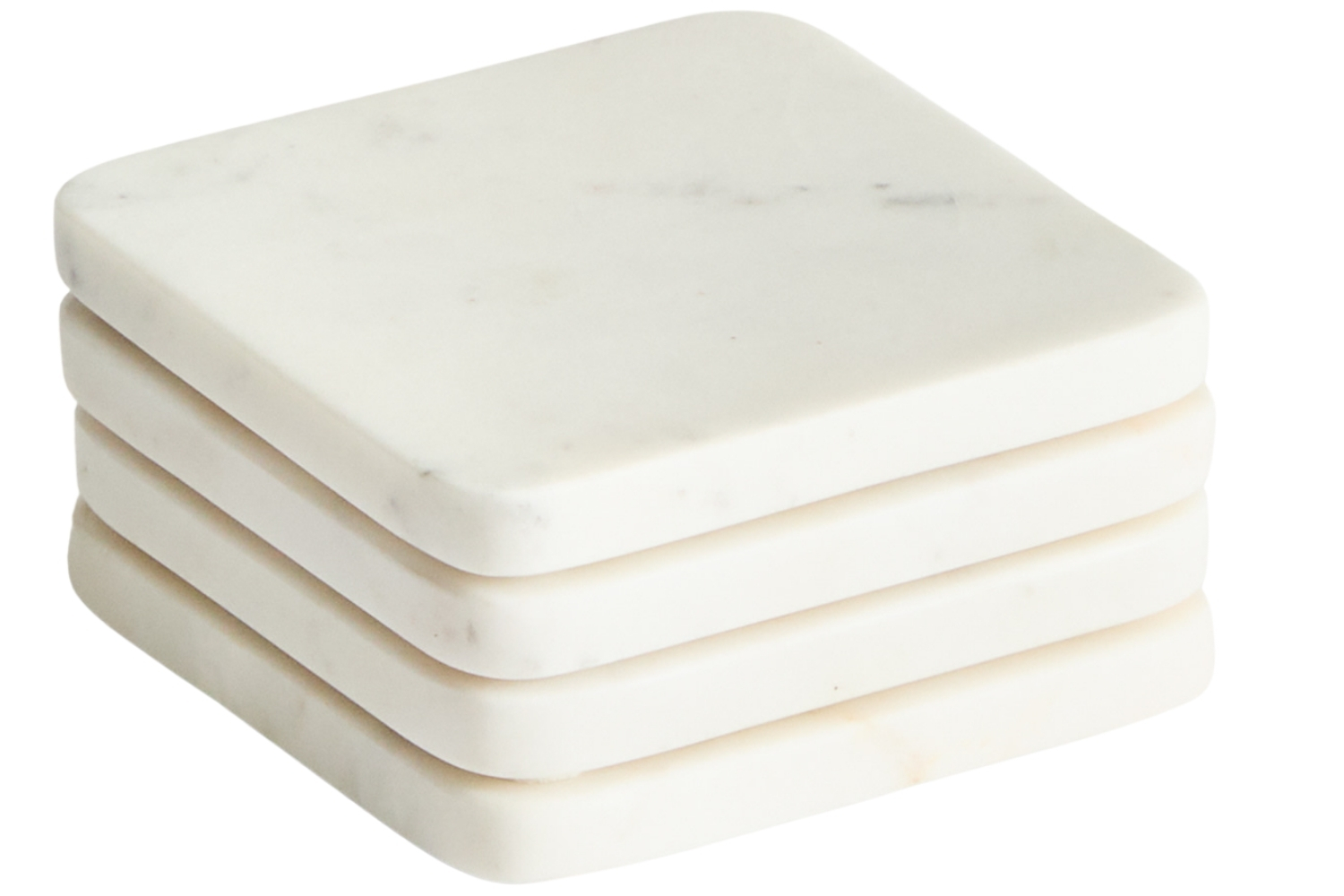 Kave Home Set čtyř bílých mramorových podtácků Nuvir Kave Home