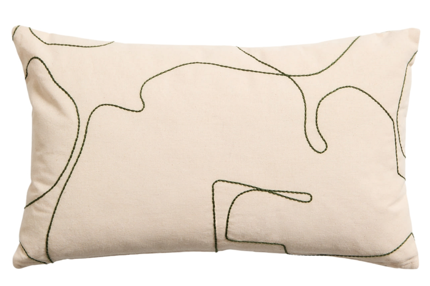 Kave Home Béžovo-zelený bavlněný povlak na polštář Dibel 30 x 50 cm Kave Home