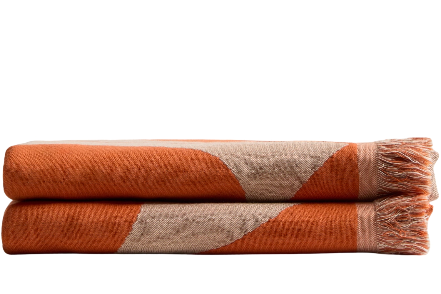 Kave Home Oranžovo-béžový bavlněný pléd Niore 130 x 170 cm Kave Home