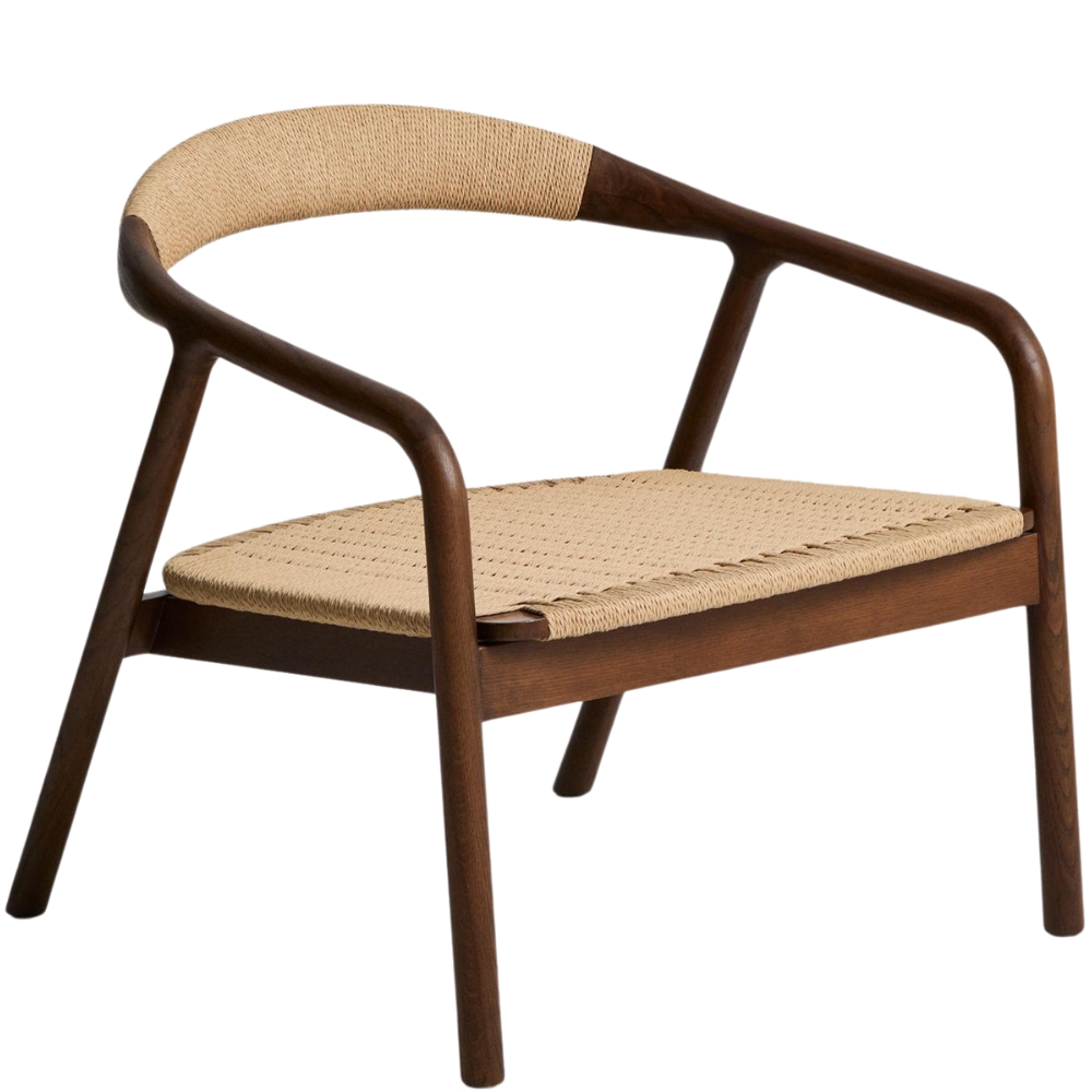 Kave Home Ořechové křeslo Derile s výpletem Kave Home