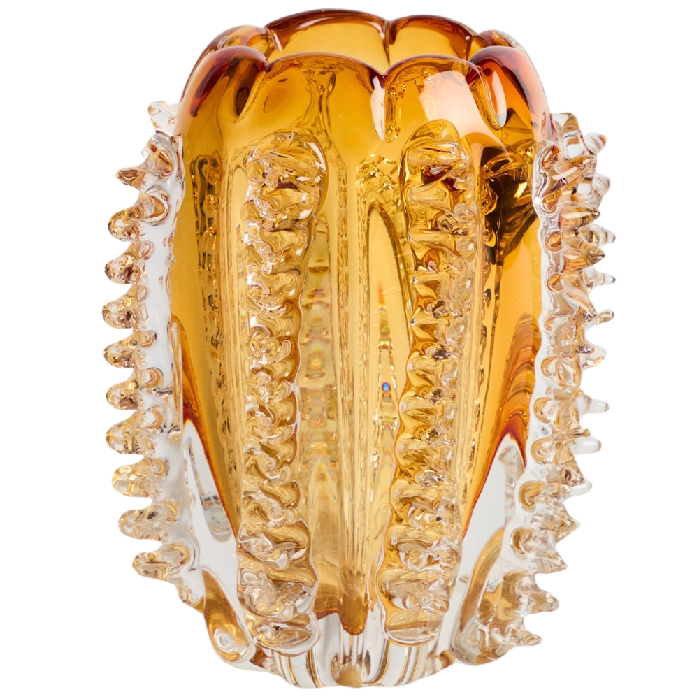 Kave Home Oranžová skleněná váza Nicora 23 cm Kave Home