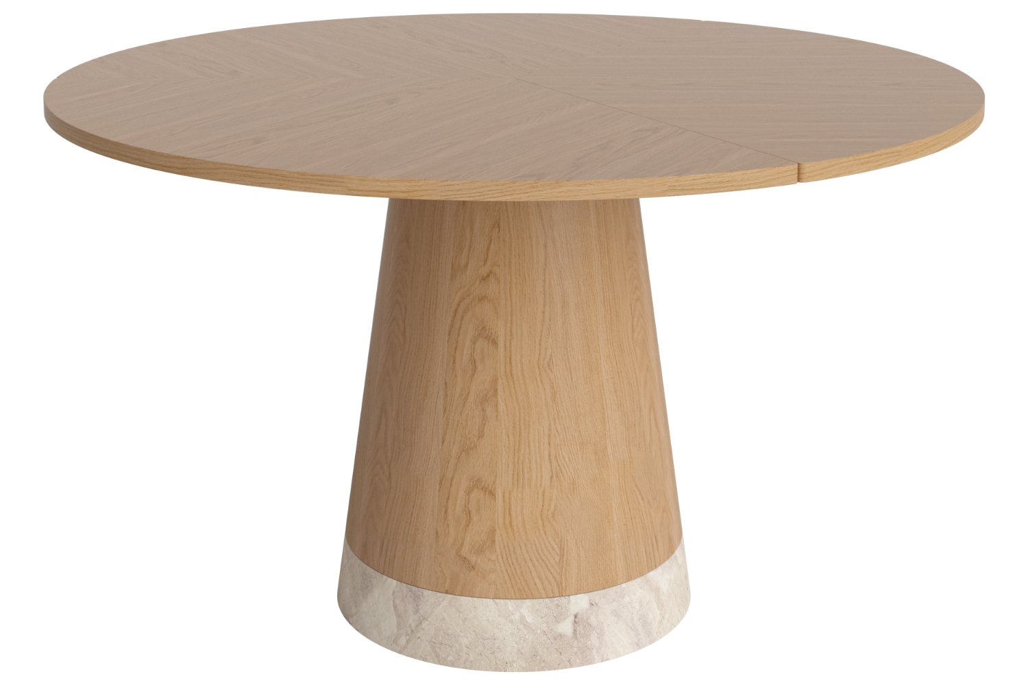 Bolia Dubový jídelní stůl Piro 125 cm s mramorovou podnoží Bolia