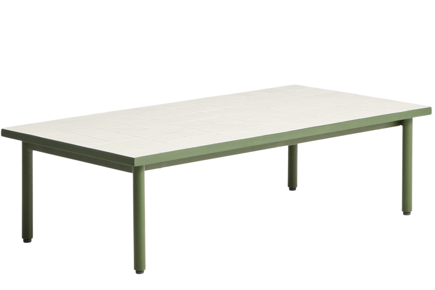 Kave Home Bílo-zelený zahradní stolek Maurina 122 x 61 cm Kave Home