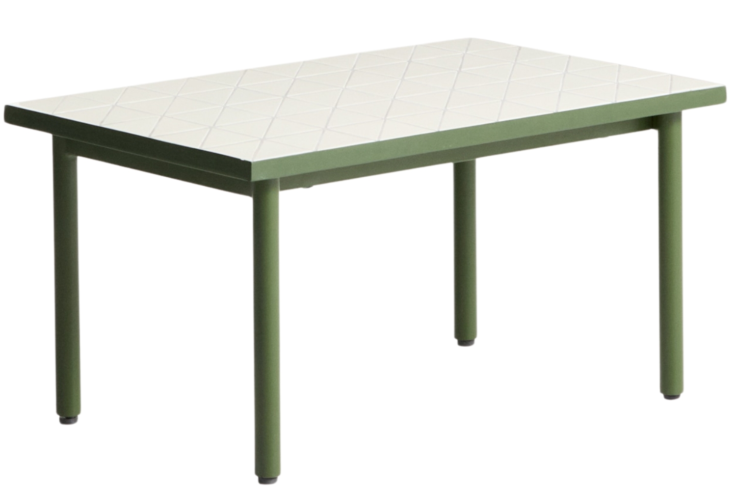 Kave Home Bílo-zelený zahradní stolek Maurina 81 x 51 cm Kave Home