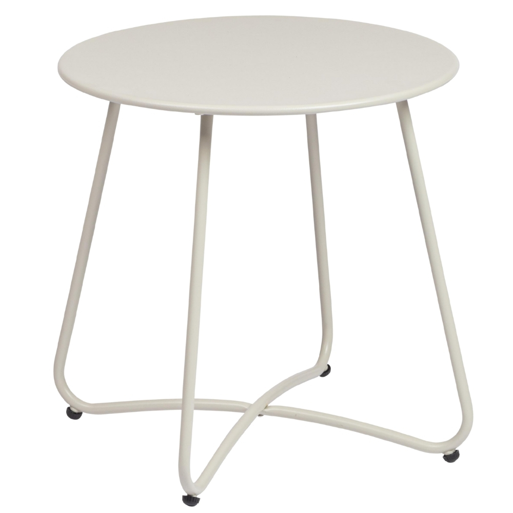 Bizzotto Krémový kovový zahradní stolek Austin ø 45 cm Bizzotto
