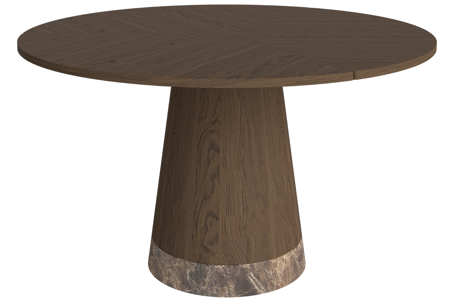 Bolia Tmavý dubový jídelní stůl Piro 125 cm s hnědou mramorovou podnoží Bolia