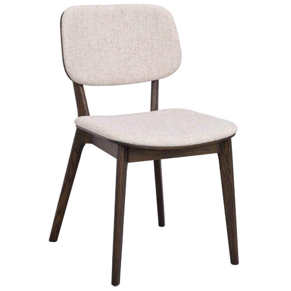 Rowico Světle béžová čalouněná jídelní židle BARRETT s hnědou podnoží Rowico