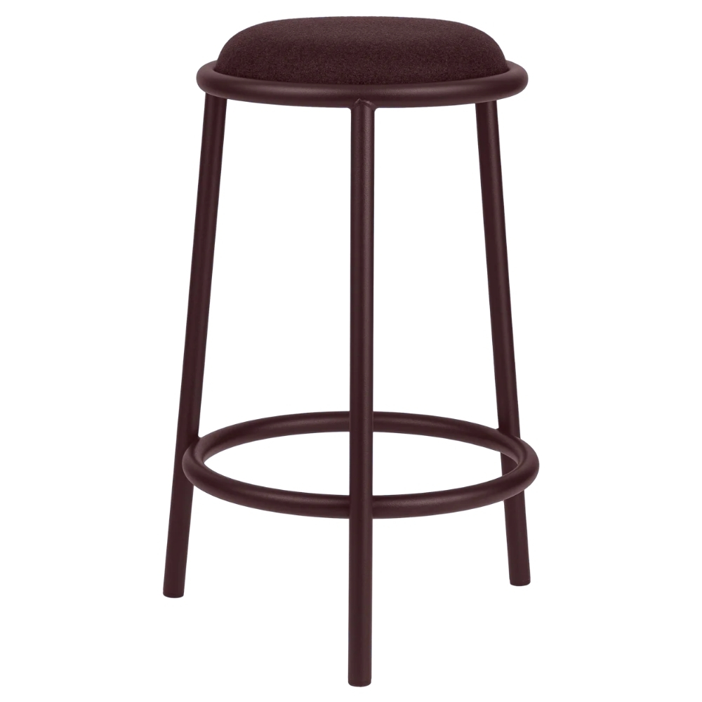 noo.ma Vínově červená čalouněná barová židle Hogo 68 cm noo.ma