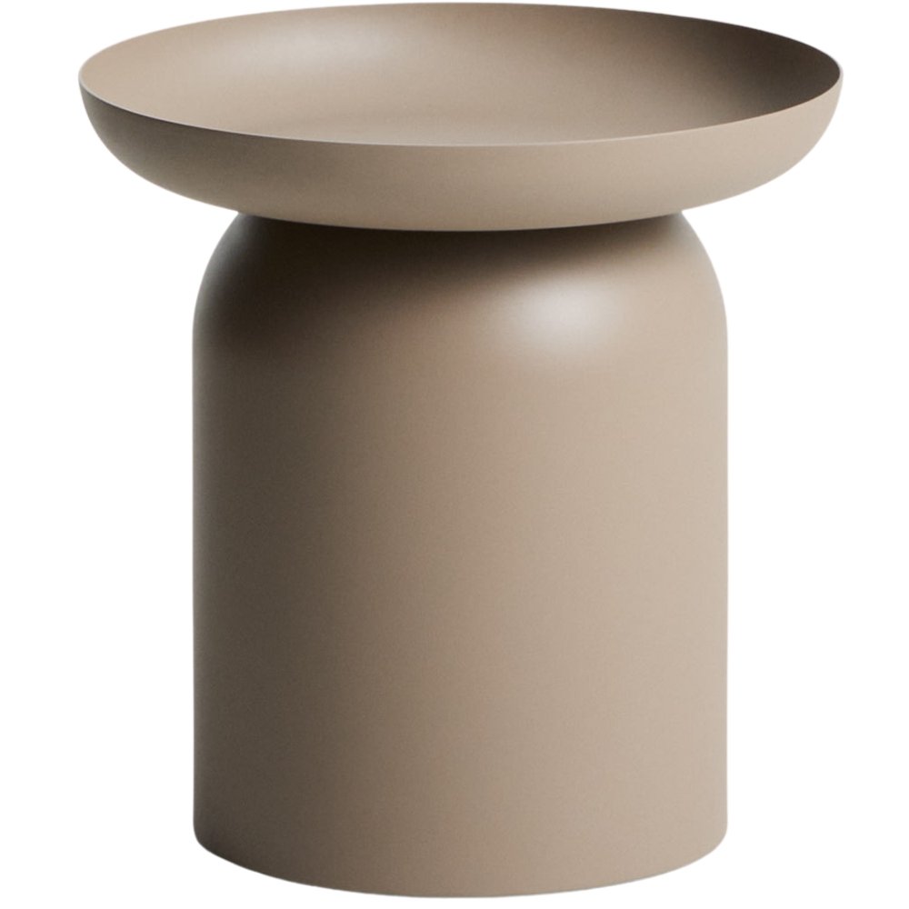 Kave Home Béžový kovový zahradní stolek Arcola Ø 45 cm Kave Home