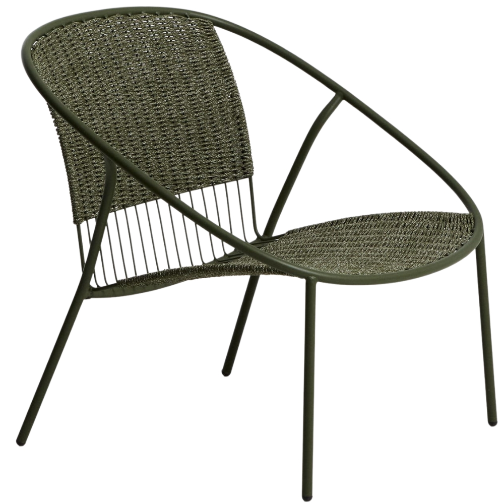 Kave Home Zelené zahradní křeslo Atrani s výpletem Kave Home