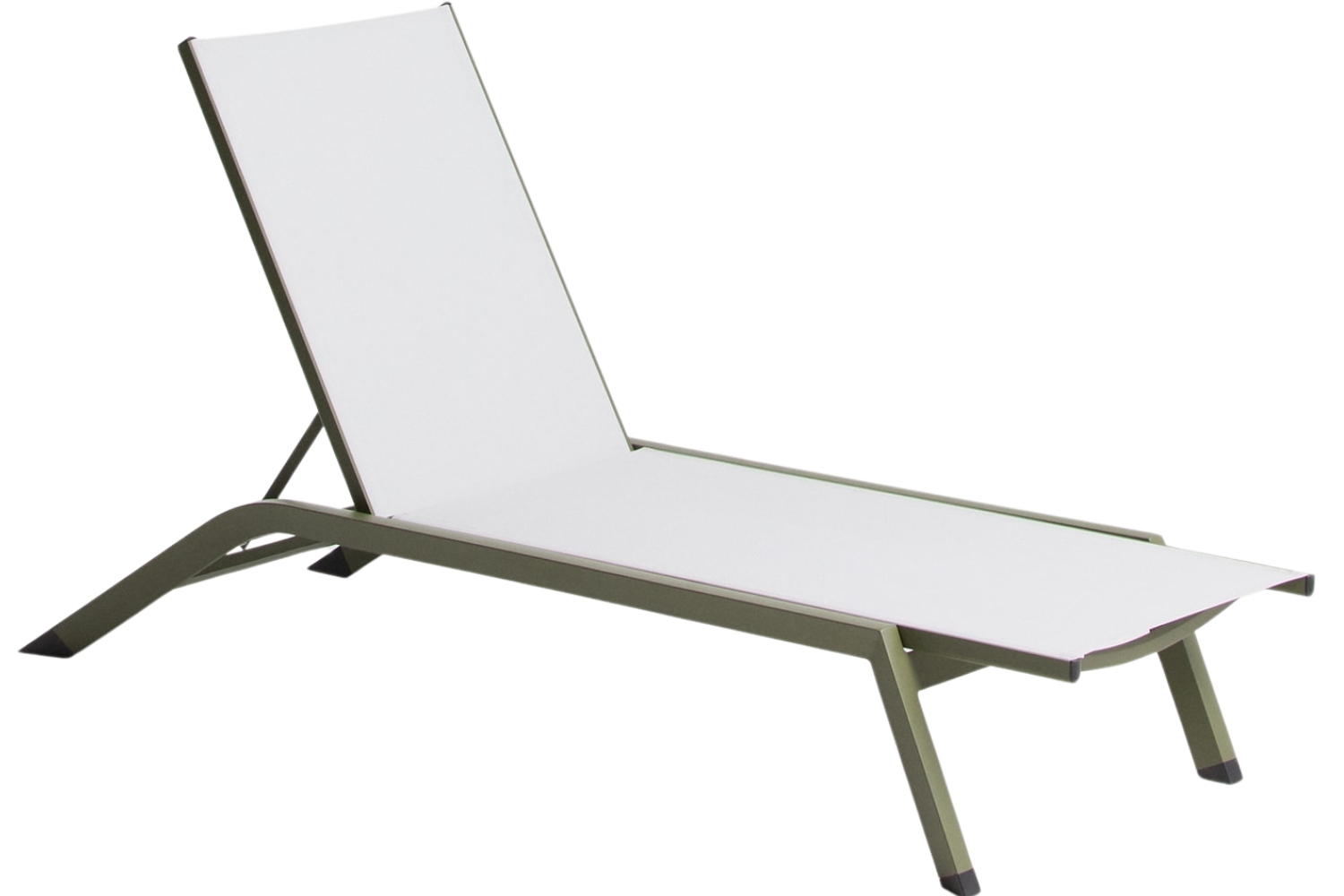Kave Home Zeleno-bílé hliníkové zahradní lehátko Capraia Kave Home