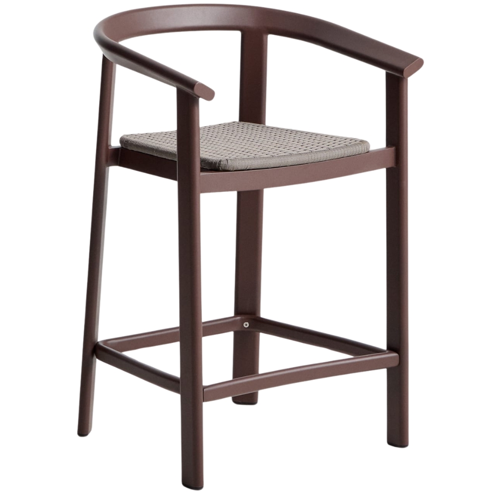 Kave Home Hnědá zahradní barová židle s výpletem Erice 65 cm Kave Home