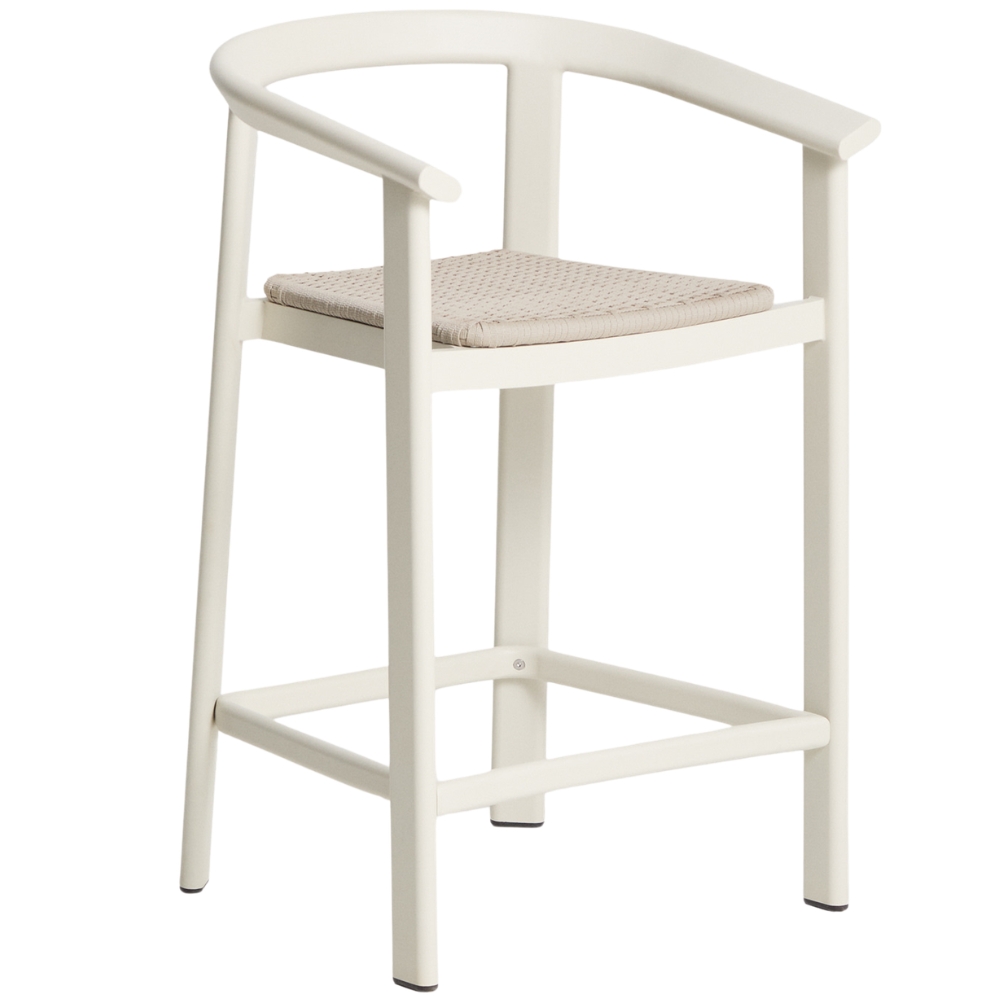 Kave Home Krémová zahradní barová židle s výpletem Erice 65 cm Kave Home