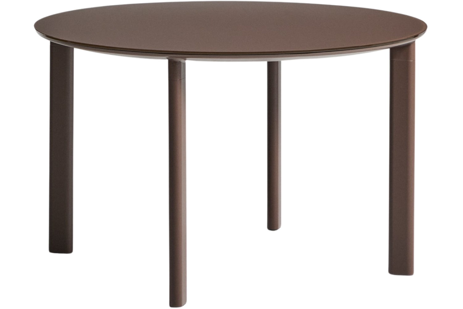 Kave Home Hnědý zahradní jídelní stůl Erice Ø 120 cm se skleněnou deskou Kave Home