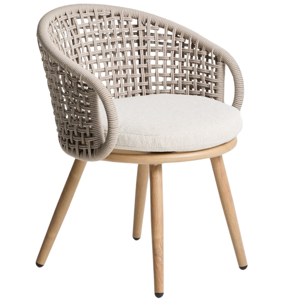 Kave Home Béžovošedá zahradní židle Lidario s výpletem Kave Home