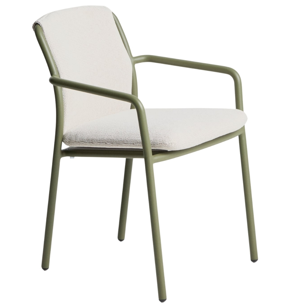 Kave Home Zelená hliníková zahradní židle Linosa s polštářem Kave Home