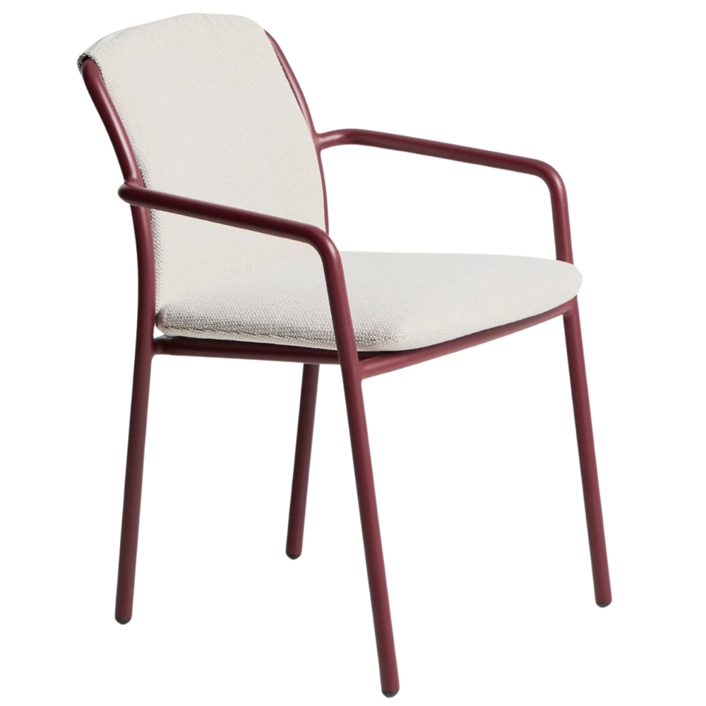 Kave Home Červená hliníková zahradní židle Linosa s polštářem Kave Home