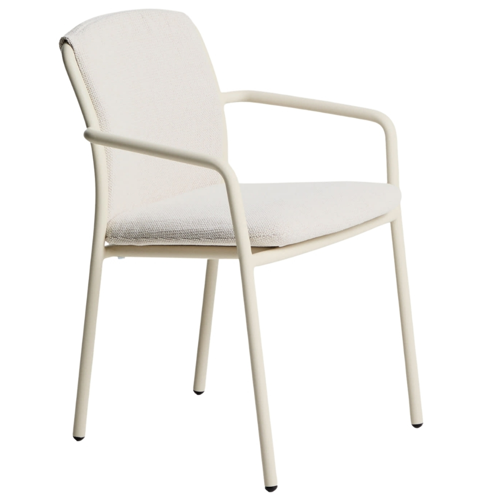 Kave Home Krémová hliníková zahradní židle Linosa s polštářem Kave Home