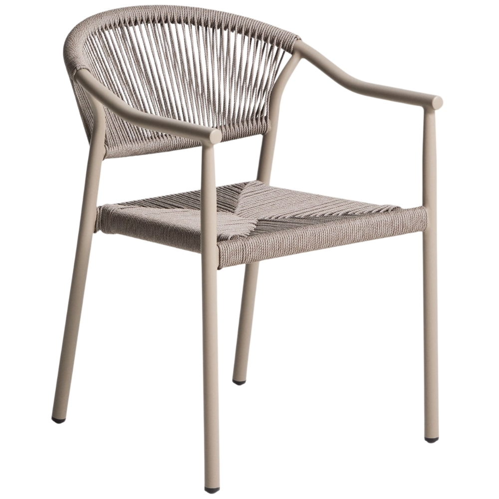 Kave Home Béžovošedá hliníková zahradní židle Livadia s výpletem Kave Home