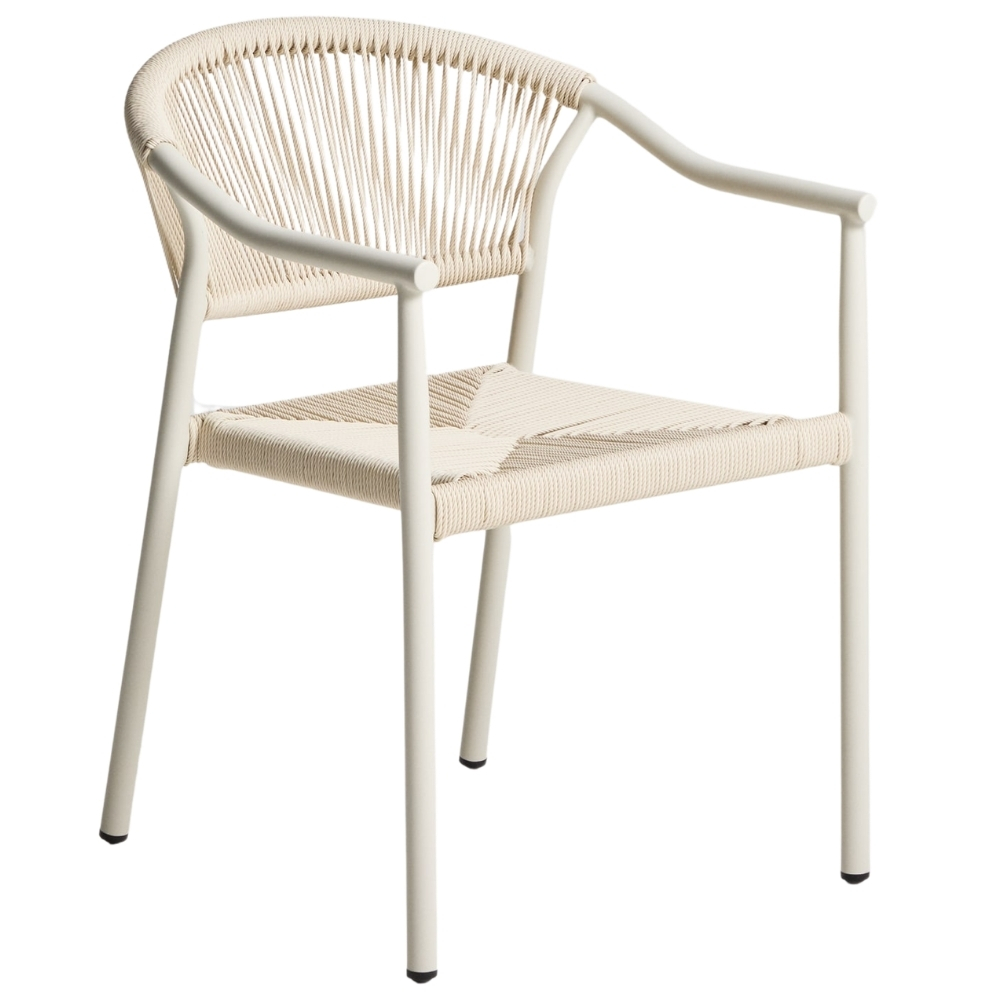 Kave Home Béžová hliníková zahradní židle Livadia s výpletem Kave Home