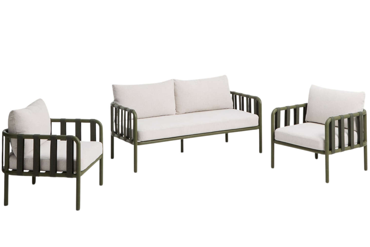 Kave Home Zelený zahradní set pohovky a křesel Omala Kave Home