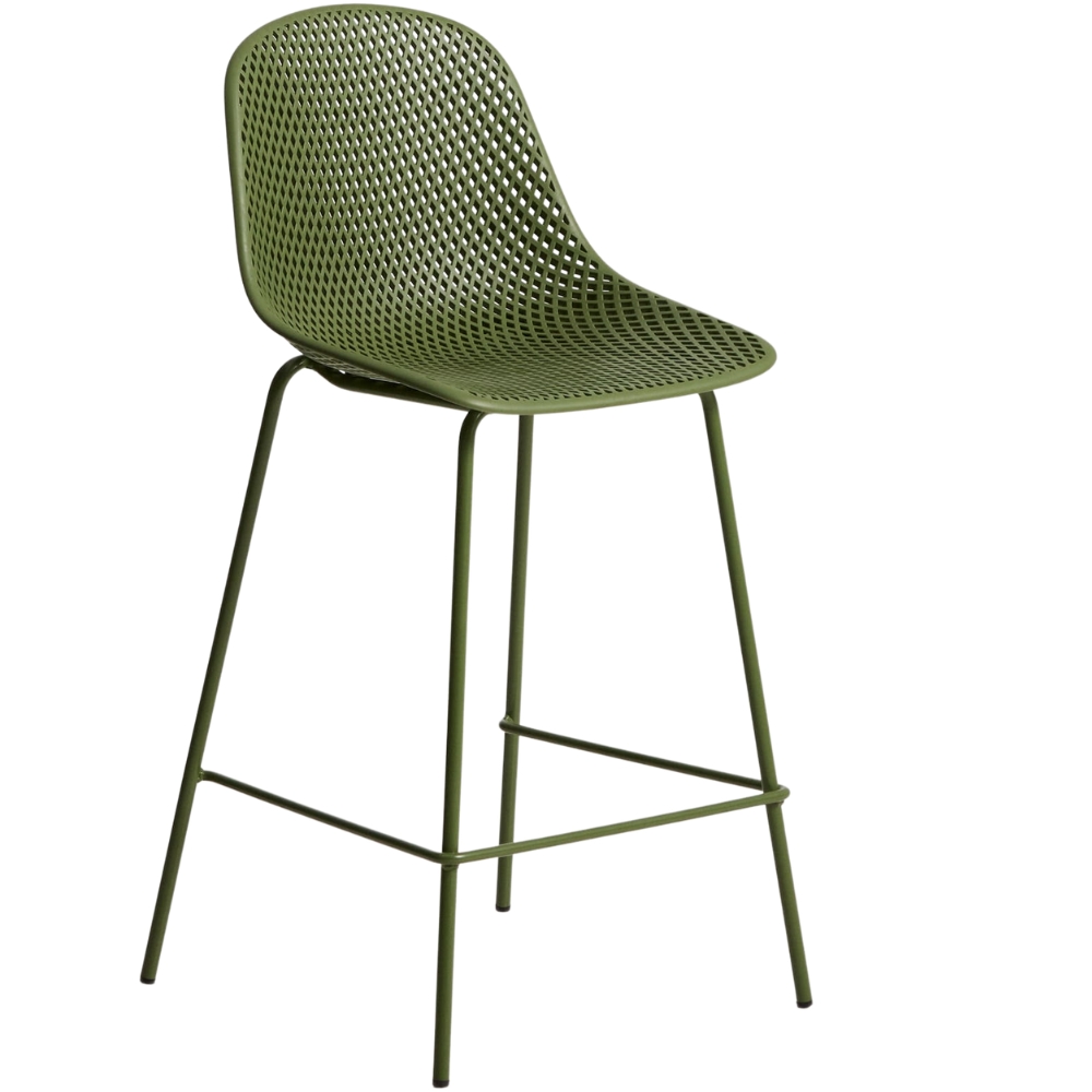 Kave Home Zelená plastová barová židle Quinby 65 cm Kave Home