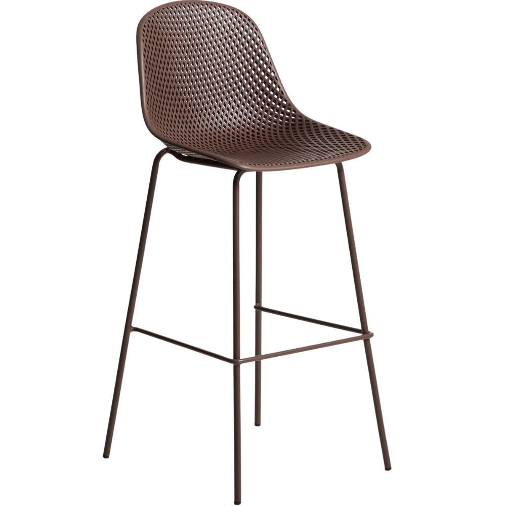 Kave Home Hnědá plastová barová židle  Quinby 75 cm Kave Home