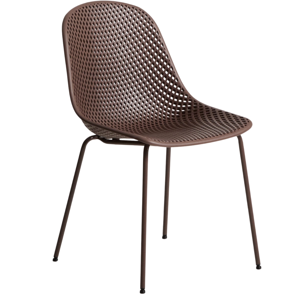 Kave Home Hnědá plastová jídelní židle Quinby Kave Home
