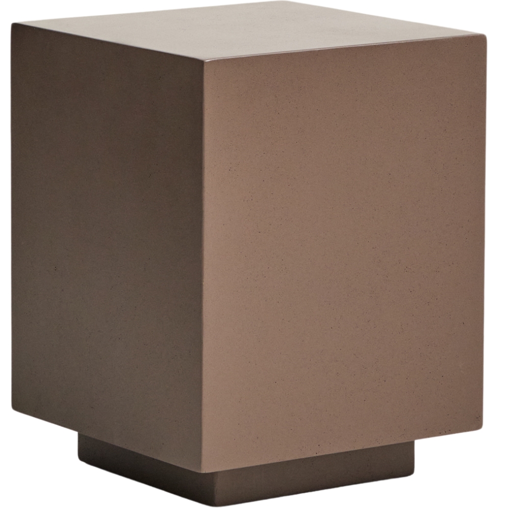Kave Home Hnědý cementový zahradní stolek Rustella 35 x 35 cm Kave Home