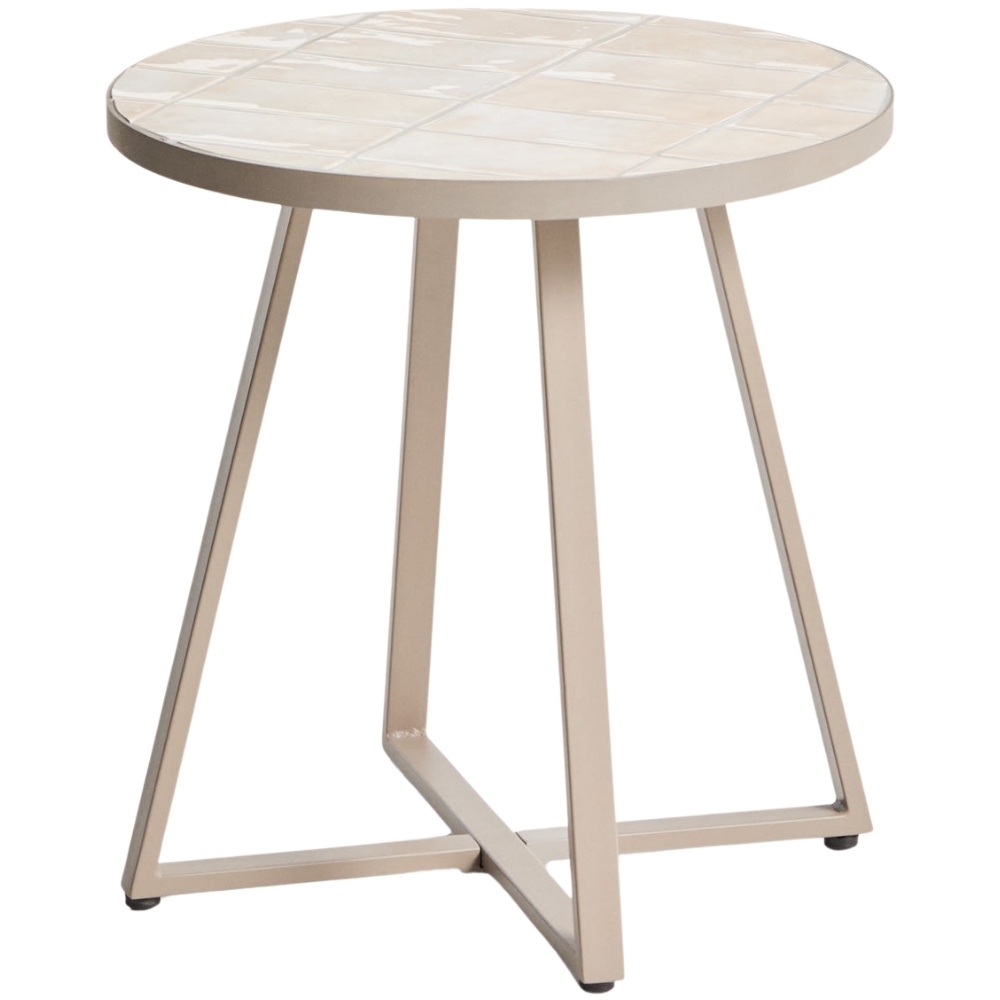 Kave Home Béžový zahradní stolek Tella Ø 45 cm Kave Home