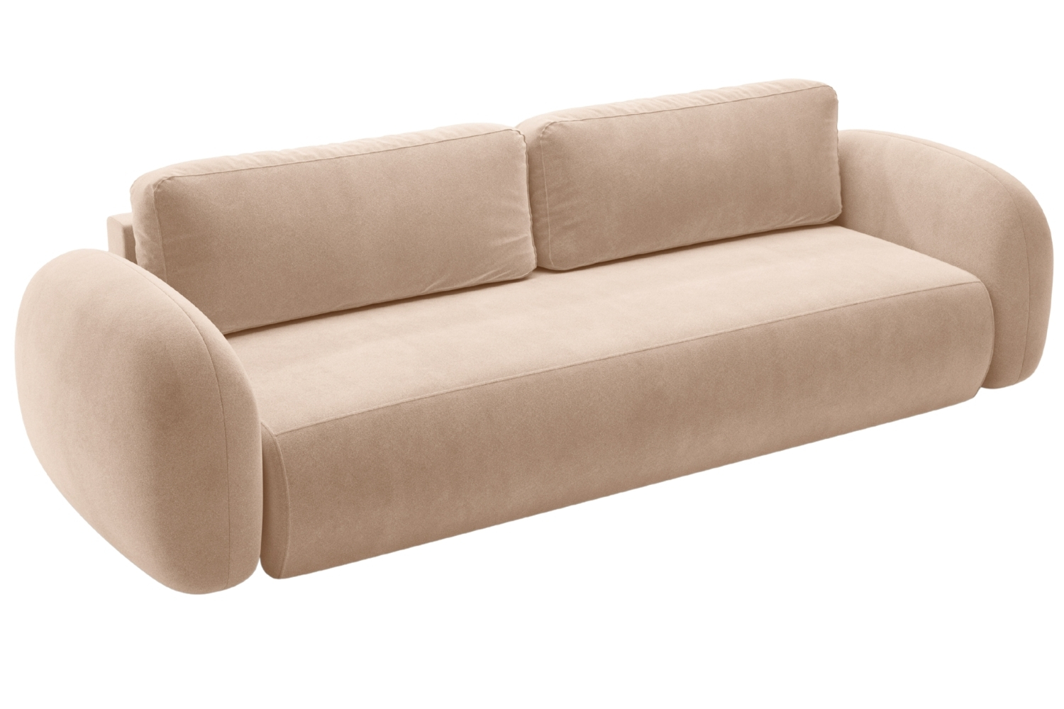 Maison Heritage Béžová sametová rozkládací pohovka Kora 262 cm Maison Heritage