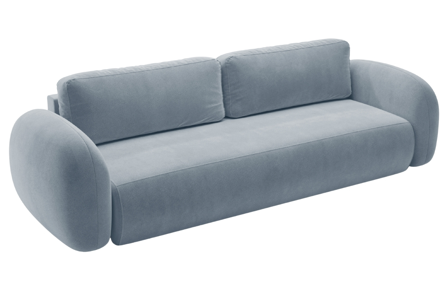 Maison Heritage Modrošedá sametová rozkládací pohovka Kora 262 cm Maison Heritage