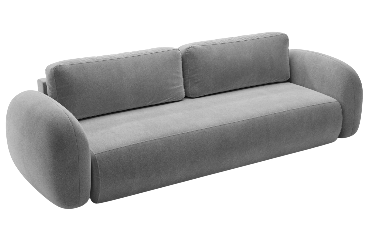 Maison Heritage Tmavě šedá sametová rozkládací pohovka Kora 262 cm Maison Heritage